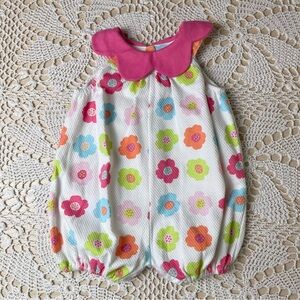 Vintage 1990s Sweet Potatoes Baby Girl 6 Months Flower Power Petal Collar Romper